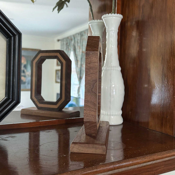 Ohio State Block O Mantel Piece, Large, Oak with Walnut Wrap