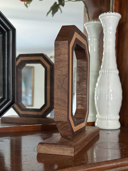 Ohio State Block O Mantel Piece, Large, Oak with Walnut Wrap