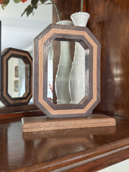 Ohio State Block O Mantel Piece, Large, Oak with Walnut Wrap