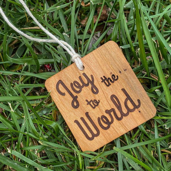 Joy to the world wood ornament