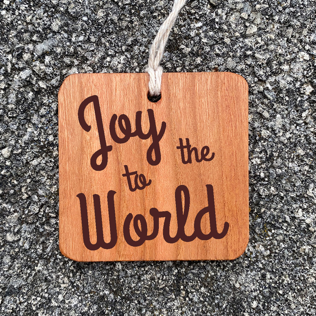 Joy to the world wood ornament