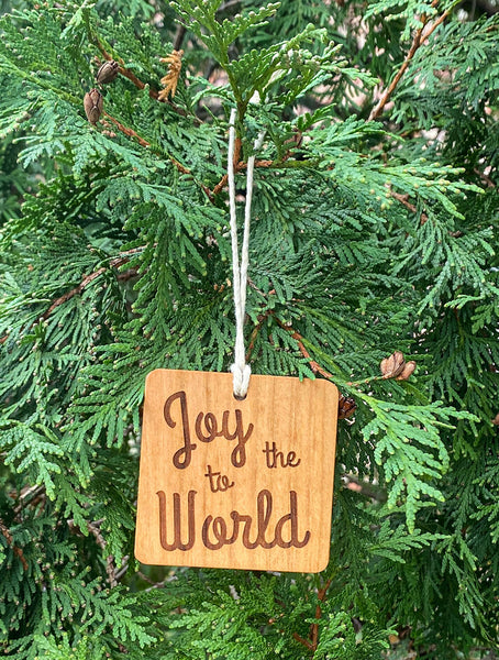 Joy to the world wood ornament