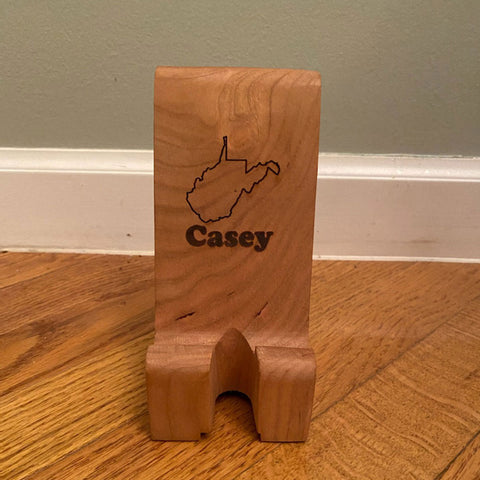 Phone Stand, Solid Cherry, Personalized