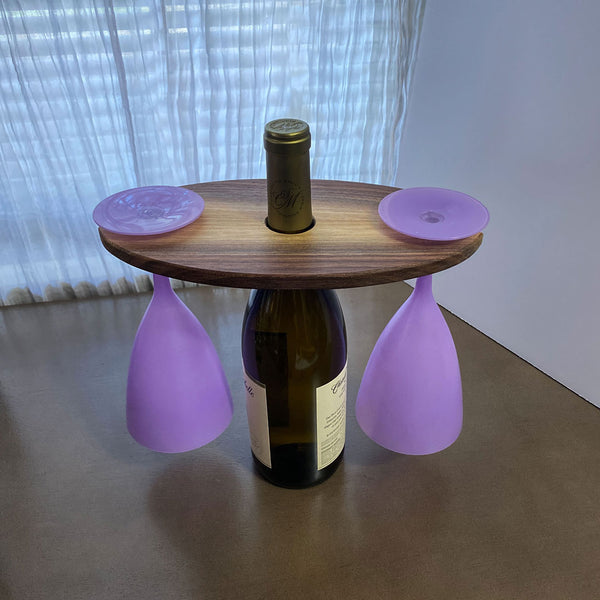 Wine & Glass Display Walnut