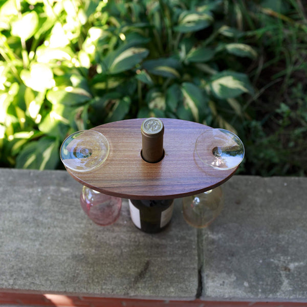 Wine & Glass Display Walnut