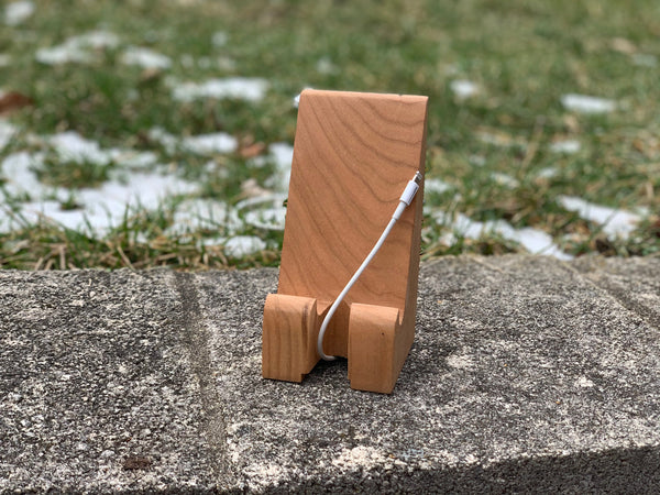 Phone Stand, Solid Cherry, Personalized