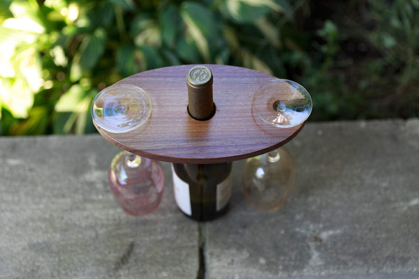 Wine & Glass Display Walnut