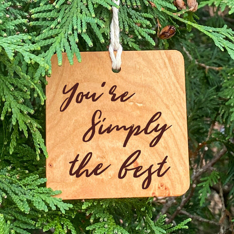 You're SImply the Best Ornament Schitt's Creek on pine tree background